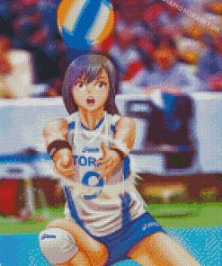 Anime Girl Playing Volleyball Diamond Painting