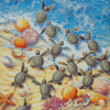 Baby Turtles And Seashells Diamond Painting