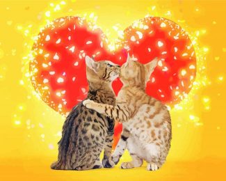 Bengal Cats Kissing Diamond Painting