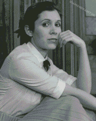 Black And White Carrie Fisher Diamond Painting
