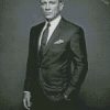 Black And White Classy Daniel Craig Diamond Painting