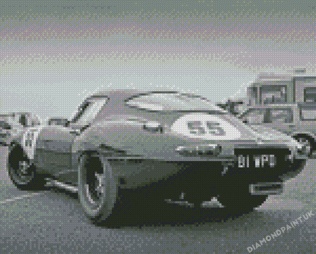 Black And White Jaguar E Type Diamond Painting