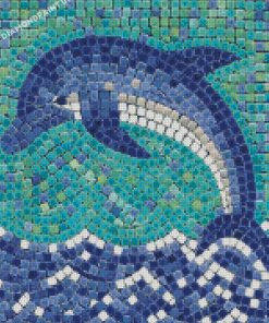 Blue Mosaic Dolphin Diamond Painting