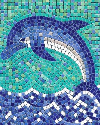 Blue Mosaic Dolphin Diamond Painting