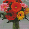 Colorful Mixed Daisies Vase Diamond Painting