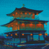 Golden Palace Japan At Night Art Diamond Painting