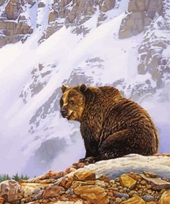 Grizzly Bear In The Mountain Diamond Painting