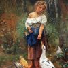 Little Girl With Ducks Diamond Painting