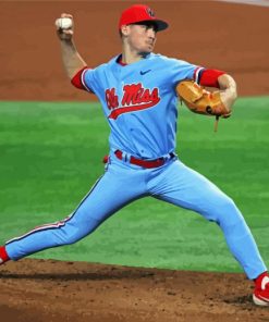 Ole Miss Rebels Baseballer Diamond Painting