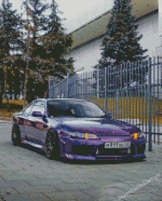 Purple Nissan Silvia S15 Car Diamond Painting