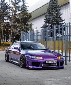 Purple Nissan Silvia S15 Car Diamond Painting