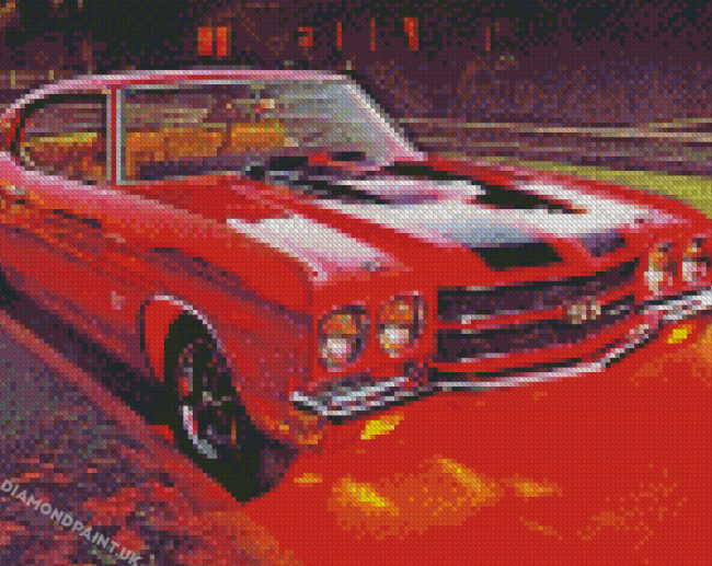 Red Classic Chevy Chevelle Ss Diamond Painting