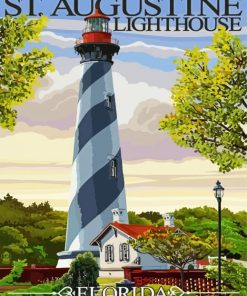 St Augustine Lighthouse Florida Poster Diamond Painting