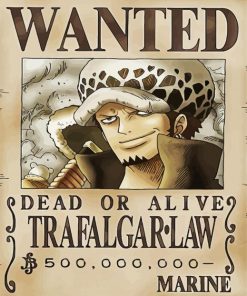 Trafalgar Law One Piece Wanted Diamond Painting