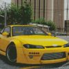Yellow Silvia S15 In The Street Diamond Painting