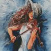 Aesthetic Girl Playing Violin Diamond Painting