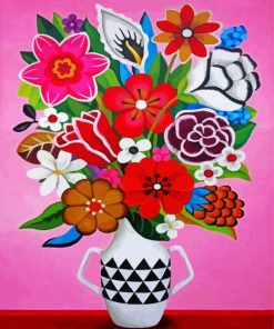Aesthetic Beautiful Vase Of Flowers Diamond Painting