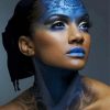 African Lady With Blue Lips Diamond Painting