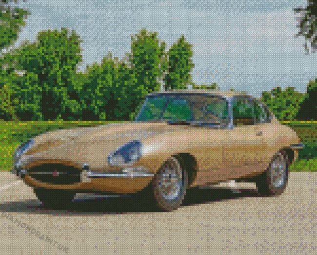 Beige Jaguar XKE Diamond Painting