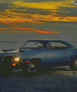 Black Dodge Super Bee Diamond Painting