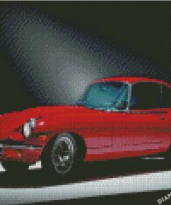 Classic Red Jaguar Car Diamond Painting
