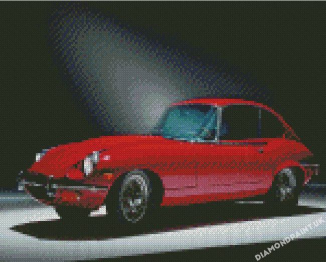 Classic Red Jaguar Car Diamond Painting