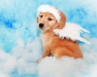 Cute Angel Puppy Diamond Painting