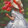 Girl Smells Flowers Diamond Painting