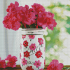 Pink Flowers Mason Jar Diamond Painting