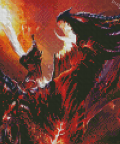 Red Anime Dragon Slayer Diamond Painting