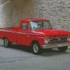 Red Vintage Ford Pickup Diamond Painting