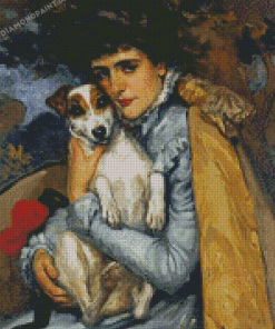 Retro Lady And Dog Diamond Painting