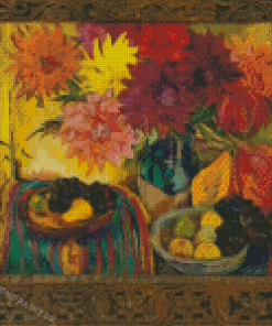 Still Life With Fuits And Dahlias By Irma Stern Diamond Painting