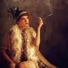 Woman With Cigarette Holder Diamond Painting