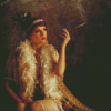 Woman With Cigarette Holder Diamond Painting