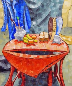 Abstract Bread And Fruit On Table Diamond Painting