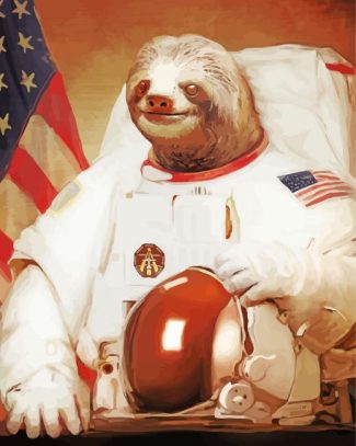 Astronaut Sloth In Suit Diamond Painting