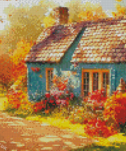 Autumn Garden House Diamond Painting