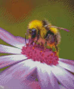 Bee On Purple Flower Diamond Painting