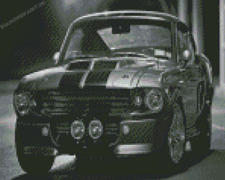 Black And White Grey Shelby Mustang Diamond Painting