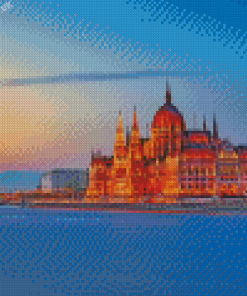 Budapest Parliament Sunset Diamond Painting