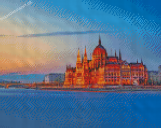 Budapest Parliament Sunset Diamond Painting