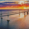 Chesapeake Bridge Sunset Diamond painting