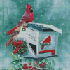 Christmas Cardinal On Post Box Diamond Painting