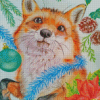 Christmas Fox Art Diamond Painting