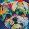 Colorful Shih Tzu Dog Diamond Painting