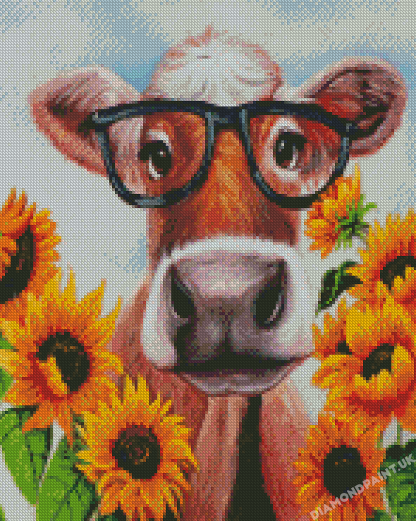 Cow Sunflower Diamond Painting