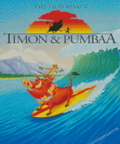 Disney Lion King Timon And Pumbaa Poster Diamond Painting