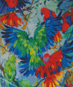 Eclectus Parrots Birds Art Diamond Painting