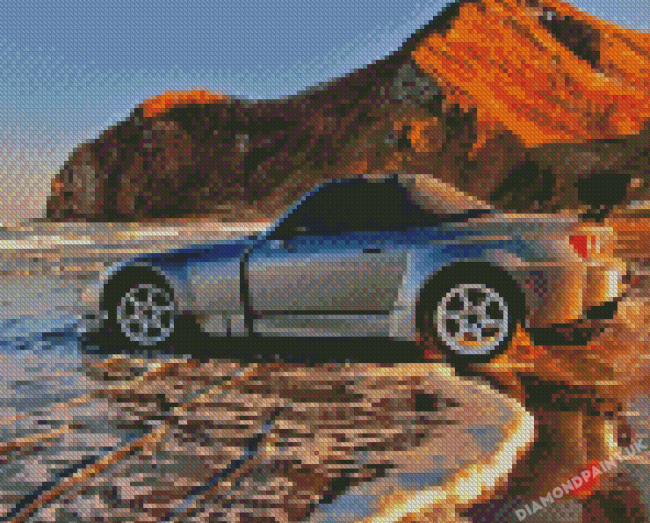 Honda S2000 At The Beach Diamond Painting